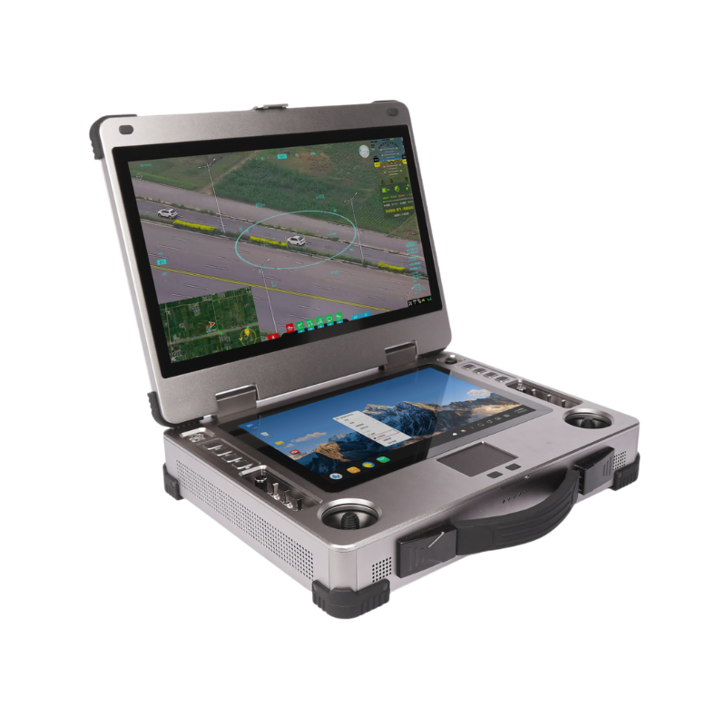 GCS, gound control staiton, rugged field workstation, dual screen GCS, long battery life GCS