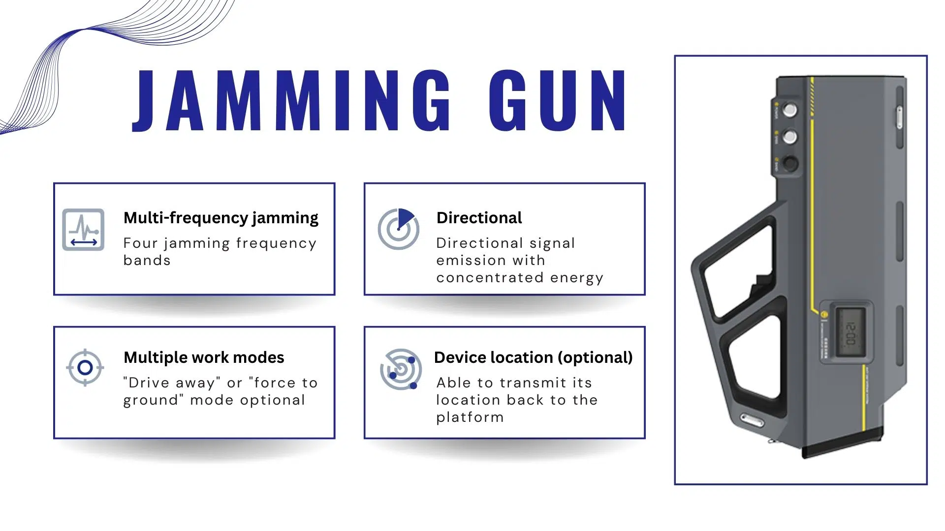 jamming gun, anti drone, counter drone, anti drone system, anti drone device